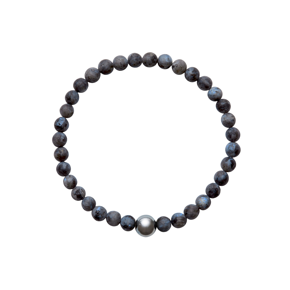 ARO Round Tahitian Pearl & Larvikite Bracelet ::: 6.5mm ::: – ARO