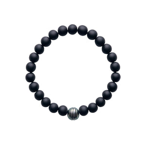 ARO Circled Tahitian Pearl & Onyx Bracelet ::: 8mm :::
