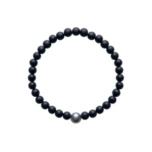 ARO Round Tahitian Pearl & Onyx Bracelet ::: 6.5mm :::