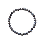 ARO Round Tahitian Pearl & Larvikite Bracelet ::: 6.5mm :::