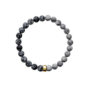 ARO Snowflake Obsidian & Map Jasper Bracelet ::: 8.5mm :::
