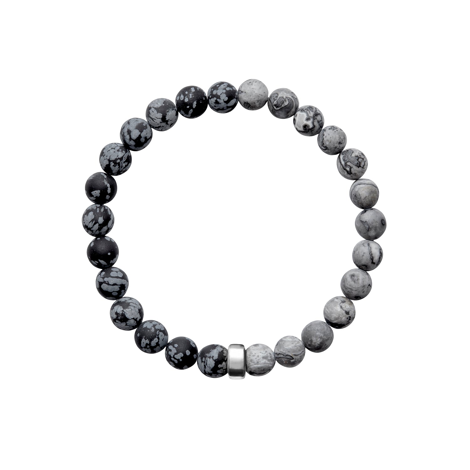ARO Snowflake Obsidian & Map Jasper Bracelet ::: 8.5mm :::