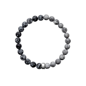 ARO Snowflake Obsidian & Map Jasper Bracelet ::: 8.5mm :::