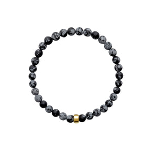 ARO Snowflake Obsidian Bracelet ::: 6.5mm :::