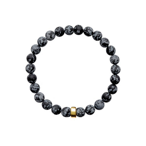ARO Snowflake Obsidian Bracelet ::: 8.5mm :::