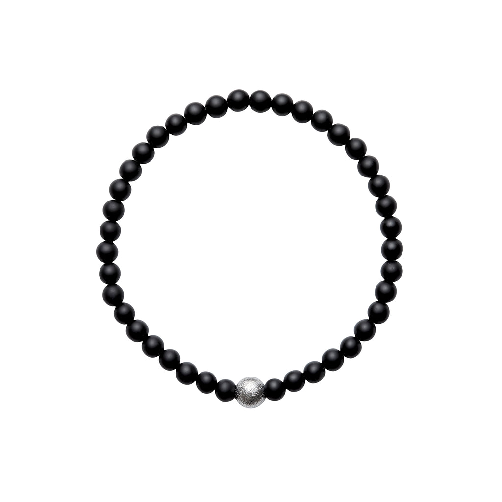 ARO Meteorite & Onyx Bracelet ::: 5mm :::