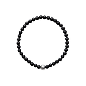 ARO Meteorite & Onyx Bracelet ::: 5mm :::