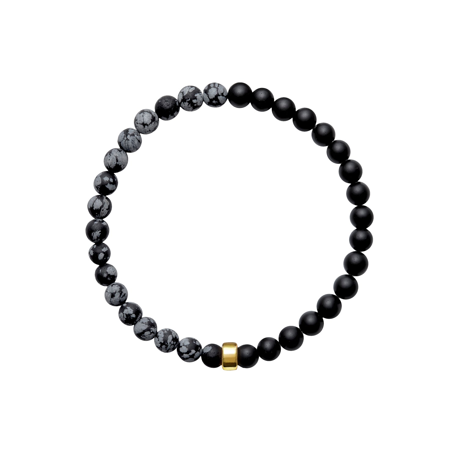 ARO Snowflake Obsidian & Onyx Bracelet ::: 6.5mm :::