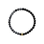 ARO Snowflake Obsidian & Onyx Bracelet ::: 6.5mm :::