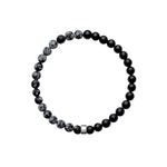 ARO Snowflake Obsidian & Onyx Bracelet ::: 6.5mm :::