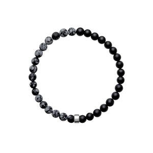 ARO Snowflake Obsidian & Onyx Bracelet ::: 6.5mm :::