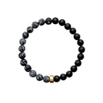 ARO Snowflake Obsidian & Onyx Bracelet ::: 8.5mm :::