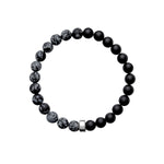 ARO Snowflake Obsidian & Onyx Bracelet ::: 8.5mm :::