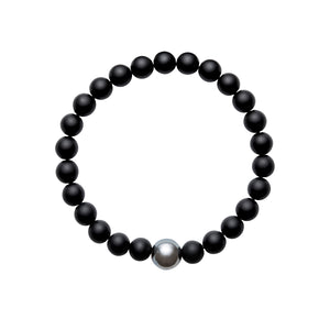 ARO Round Tahitian Pearl & Onyx Bracelet ::: 8.5mm :::