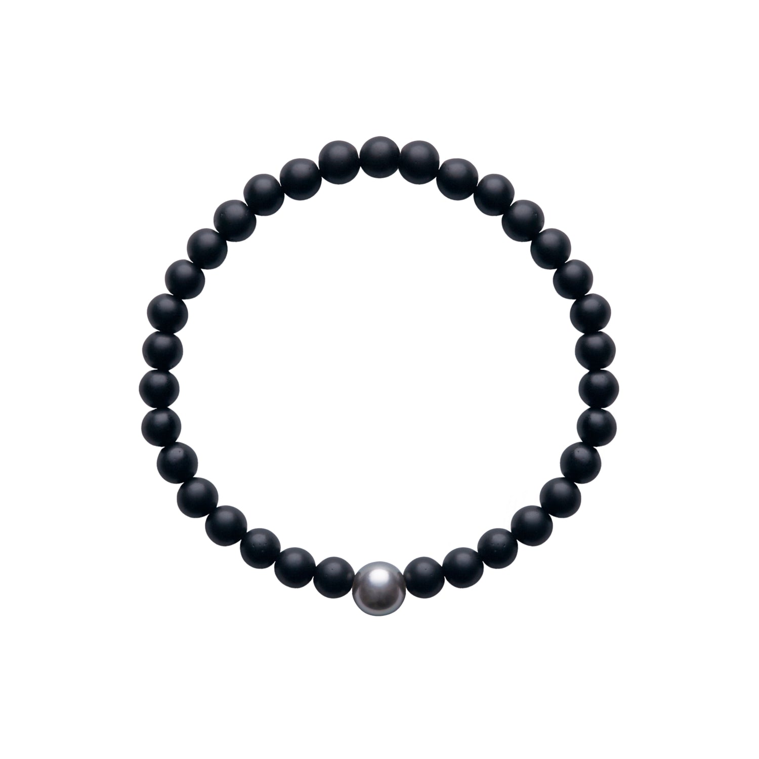 ARO Round Tahitian Pearl & Onyx Bracelet ::: 6.5mm :::